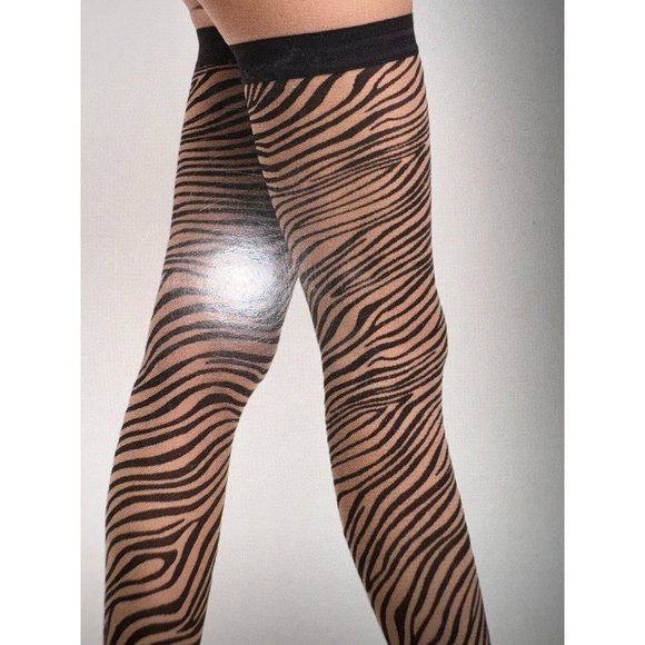 Wolford Zebra  Stay-ups  Color: Black / Black  Size: Medium 28152 - 09 - Picture 2 of 3